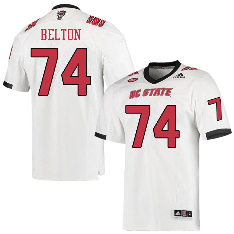 Men #74 Anthony Belton NC State Wolfpack College Football Jerseys Sale-White - Click Image to Close